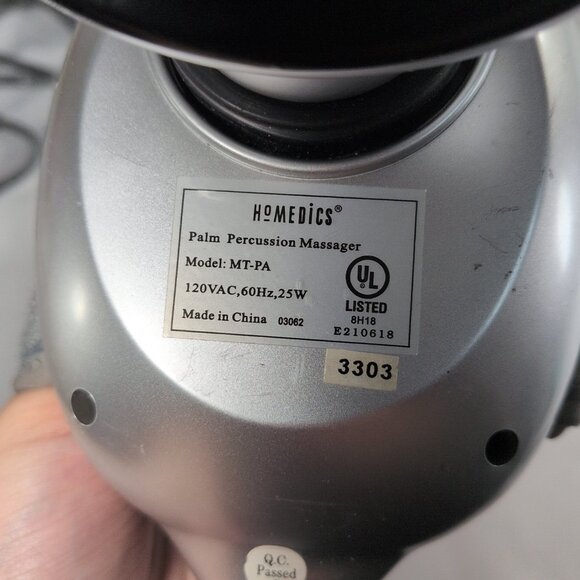 HoMedics MT-PA Palm Percussion Personal Body Heat Massager 3 Head Attachments - Picture 5 of 16